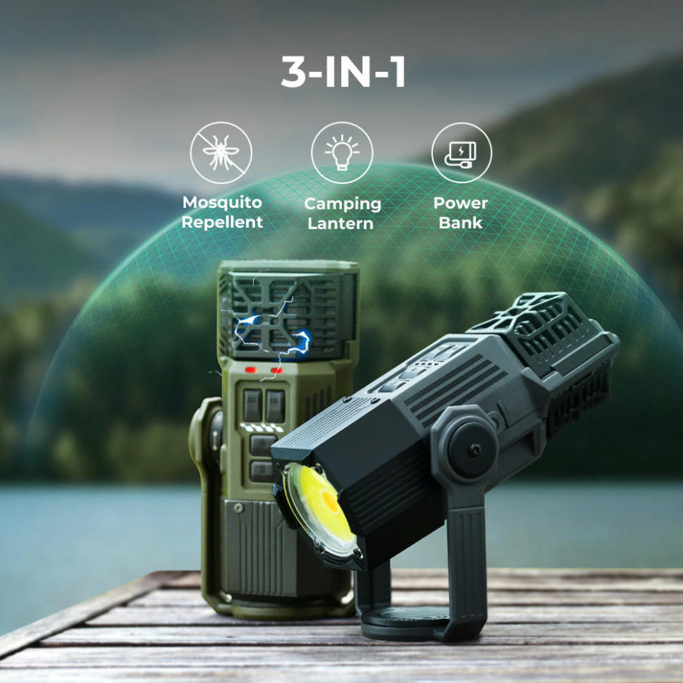 Фумігатор-ліхтар-powerbank кемпінговий Flextail Evo Repel, зеленийфото5