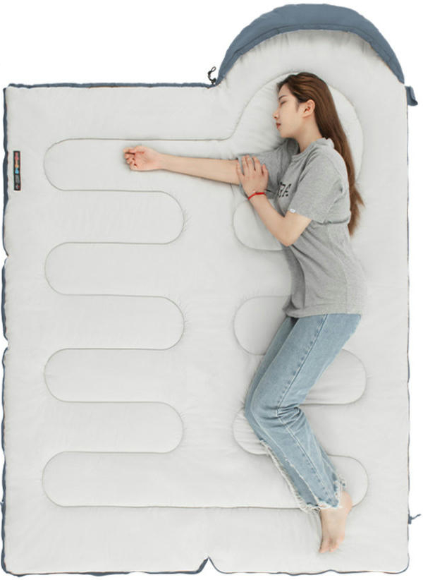 Спальник с капюшоном и скругленным дном Naturehike Y150 NH21MSD08 левый, темно-голубой фото 2