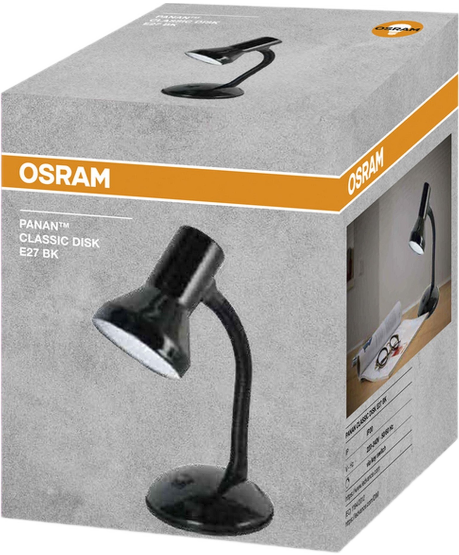 Лампа настольная Ledvance Panan CLASSIC DISK E27 чорна (4099854364105) фото 2