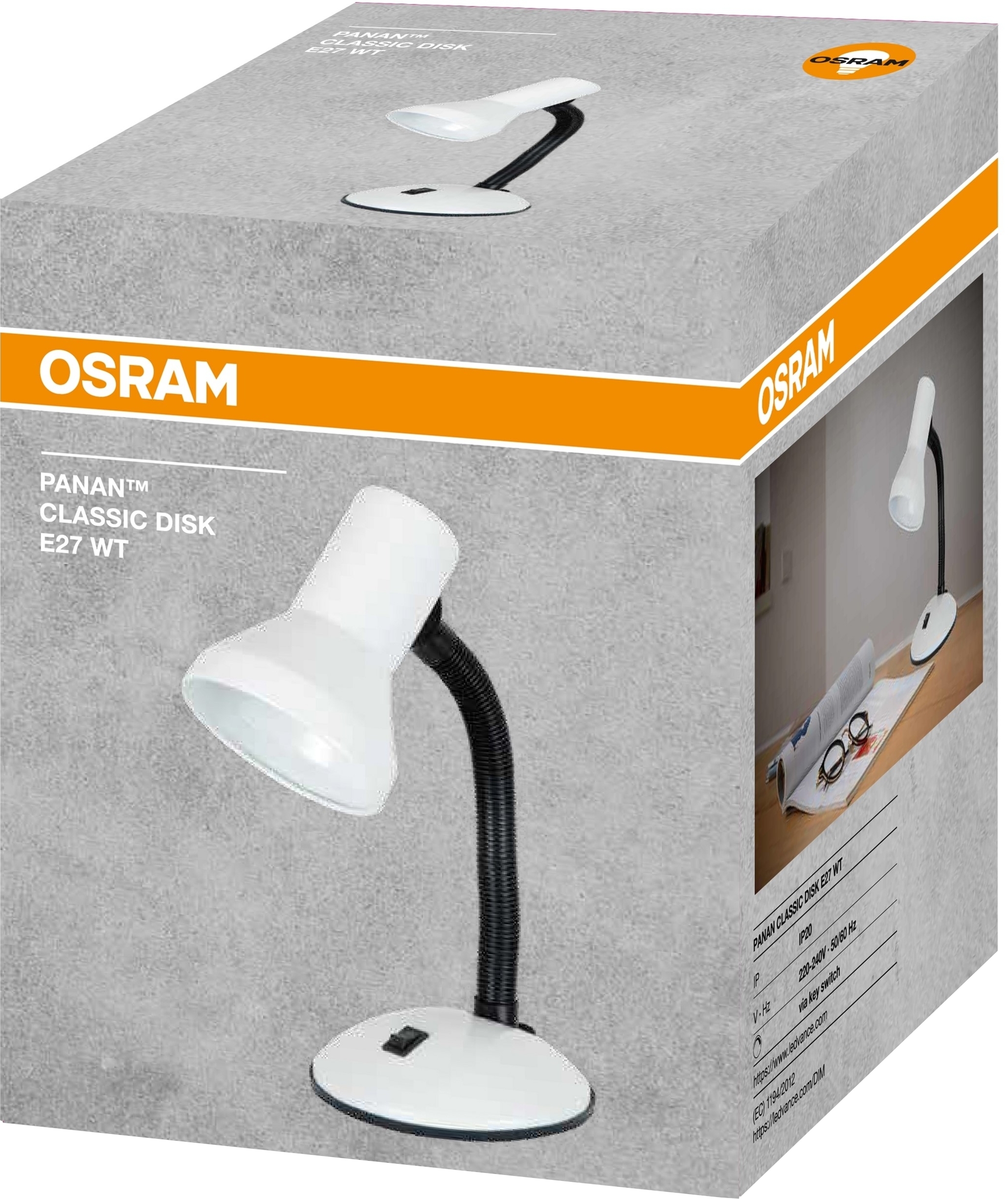 Лампа настольная Ledvance Panan CLASSIC DISK E27 белая (4099854364129) фото 2