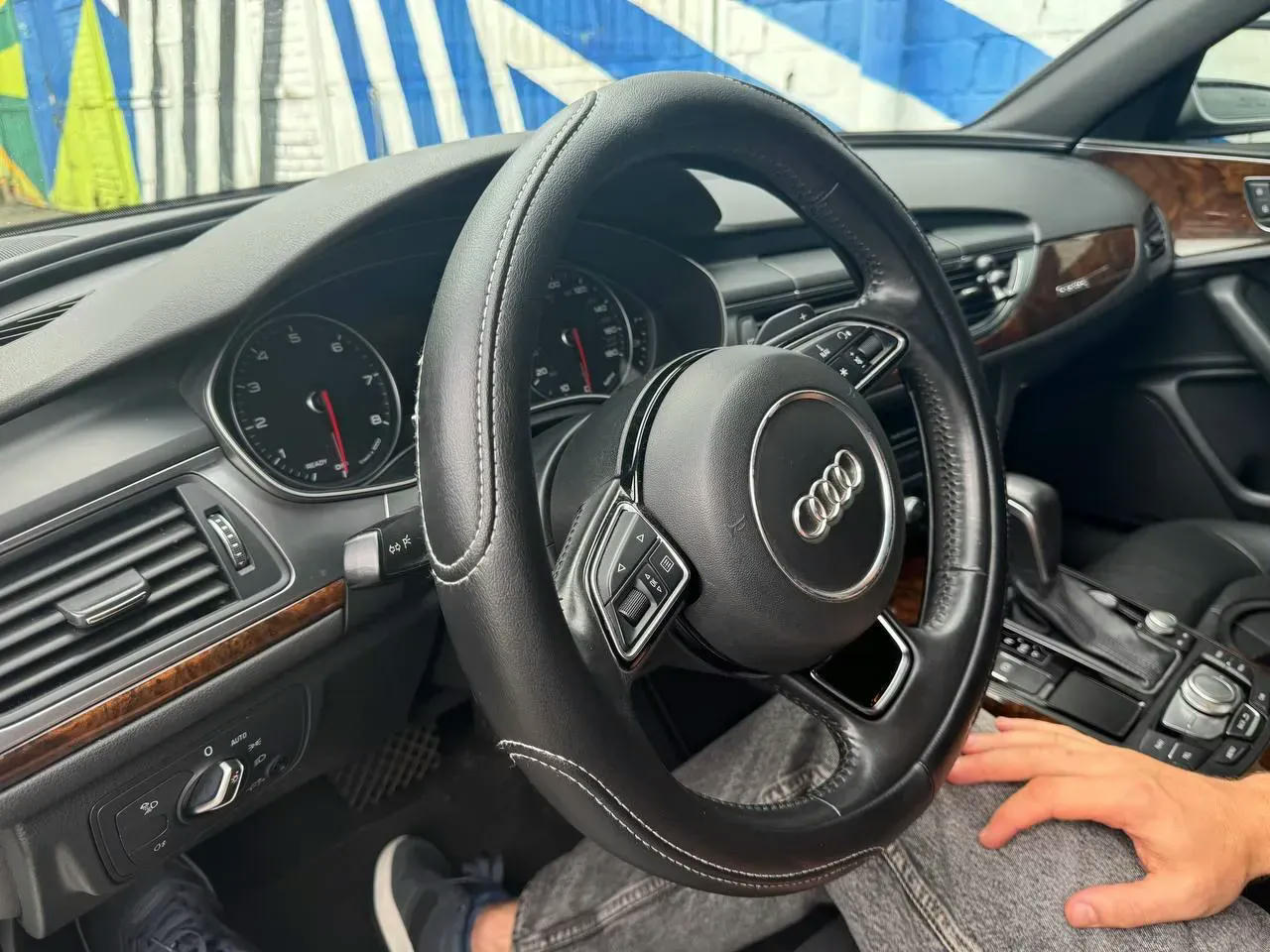 Чехол на руль Bottari Road Ø38 из эко-кожи черно-серый (16284-IS) фото 4