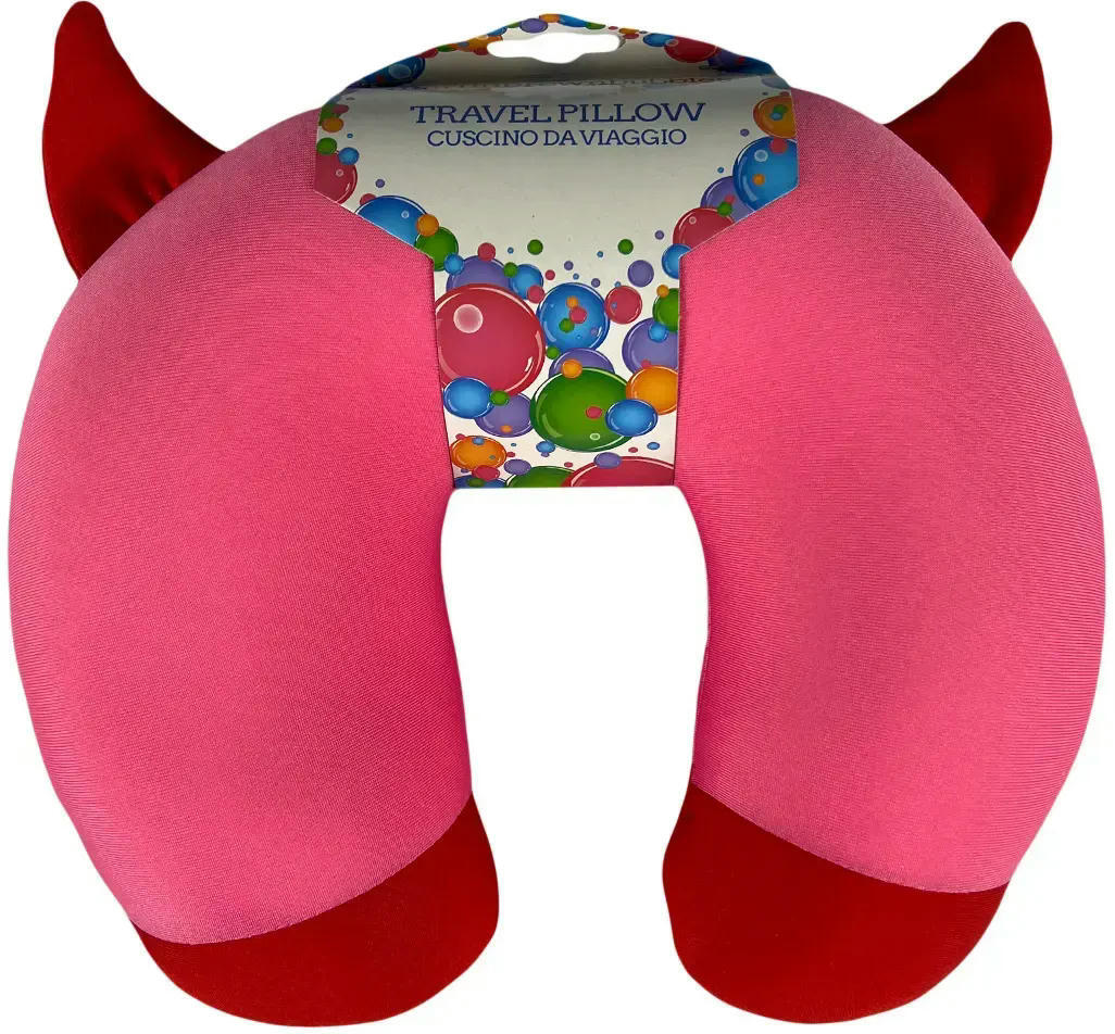 Подушка-подголовник для путешествий Bottari Martin Brown 24х24см детская розовая (79001P-IS) фото 2