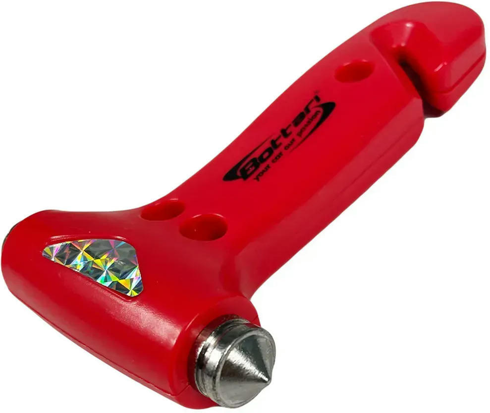 Молоток аварийный Poputchik Supersafe для стекла с лезвием для разрезания ремня (28053-IS) фото 2