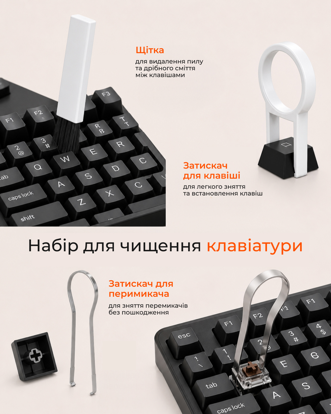Набор для чистки 2E для оргтехники 20в1, White-orange (2E-SK20IN1) фото 