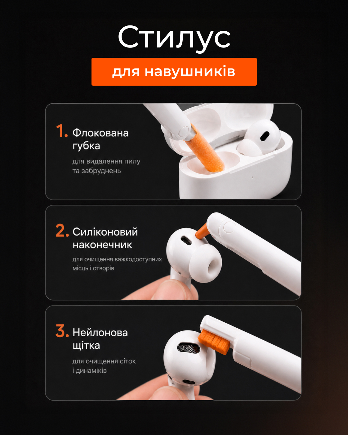 Набор для чистки 2E для оргтехники 24в1, White-orange (2E-SK24IN1) фото 