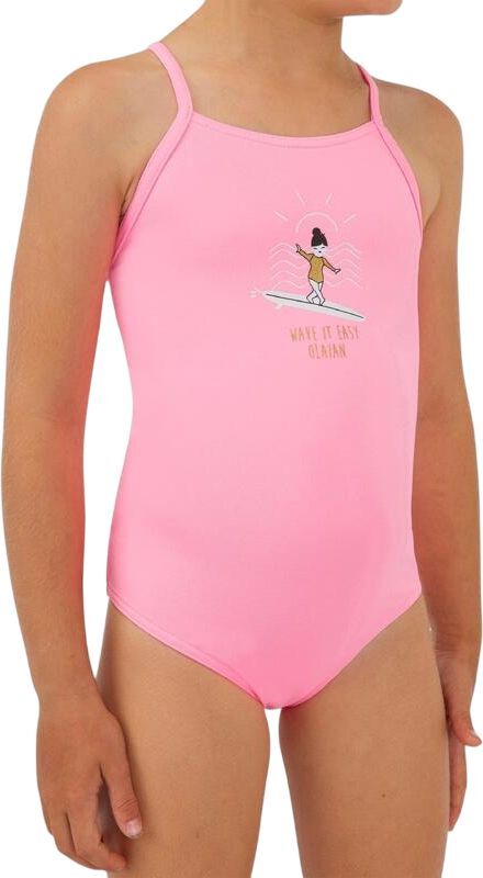 Суцільний купальник для дівчаток для серфінгу Olaian Hanalei 100 8595228 5-6 р (113-122 см) рожевийфото