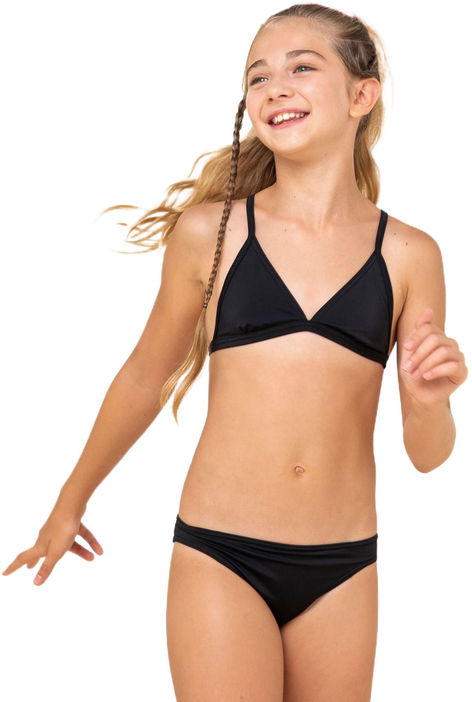 Купальник раздельный для девочек Olaian Tamara 100 8597108 7-8 р (123-131 см) черный фото 