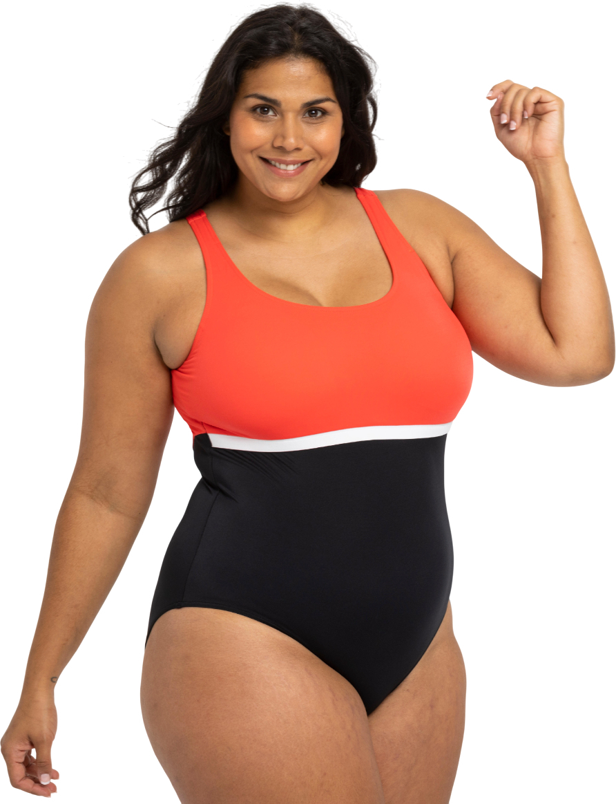 Цельный купальник Nabaiji Heva Li 8547548 38 черно-коралловый фото 5