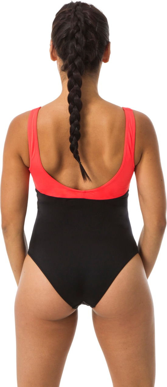 Цельный купальник Nabaiji Heva Li 8547548 38 черно-коралловый фото 2