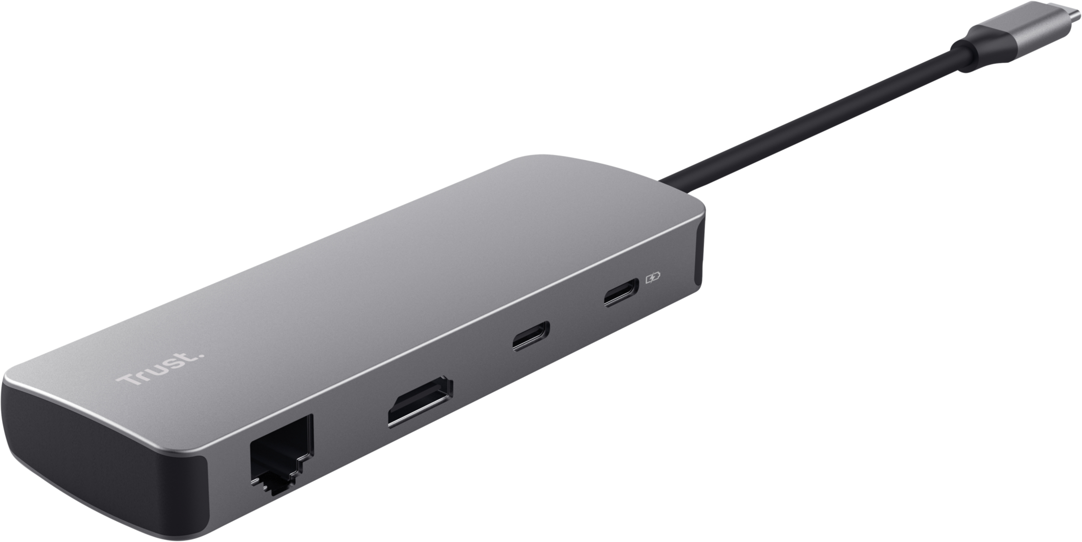 Адаптер Trust Dalyx 8in1 USB-C - USB-А 3.2/USB-A 2.0/2xUSB-С/HDMI/Ehernet/SD/microSD 0.5m Gray (25672_TRUST) фото 