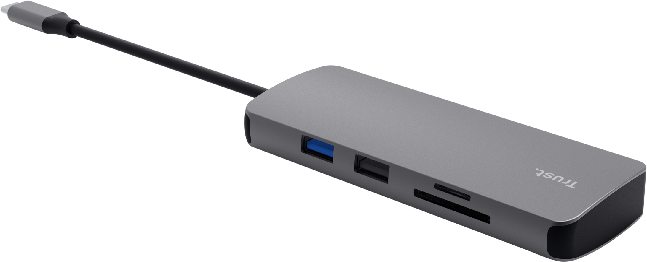 Адаптер Trust Dalyx 8in1 USB-C - USB-А 3.2/USB-A 2.0/2xUSB-С/HDMI/Ehernet/SD/microSD 0.5m Gray (25672_TRUST) фото 