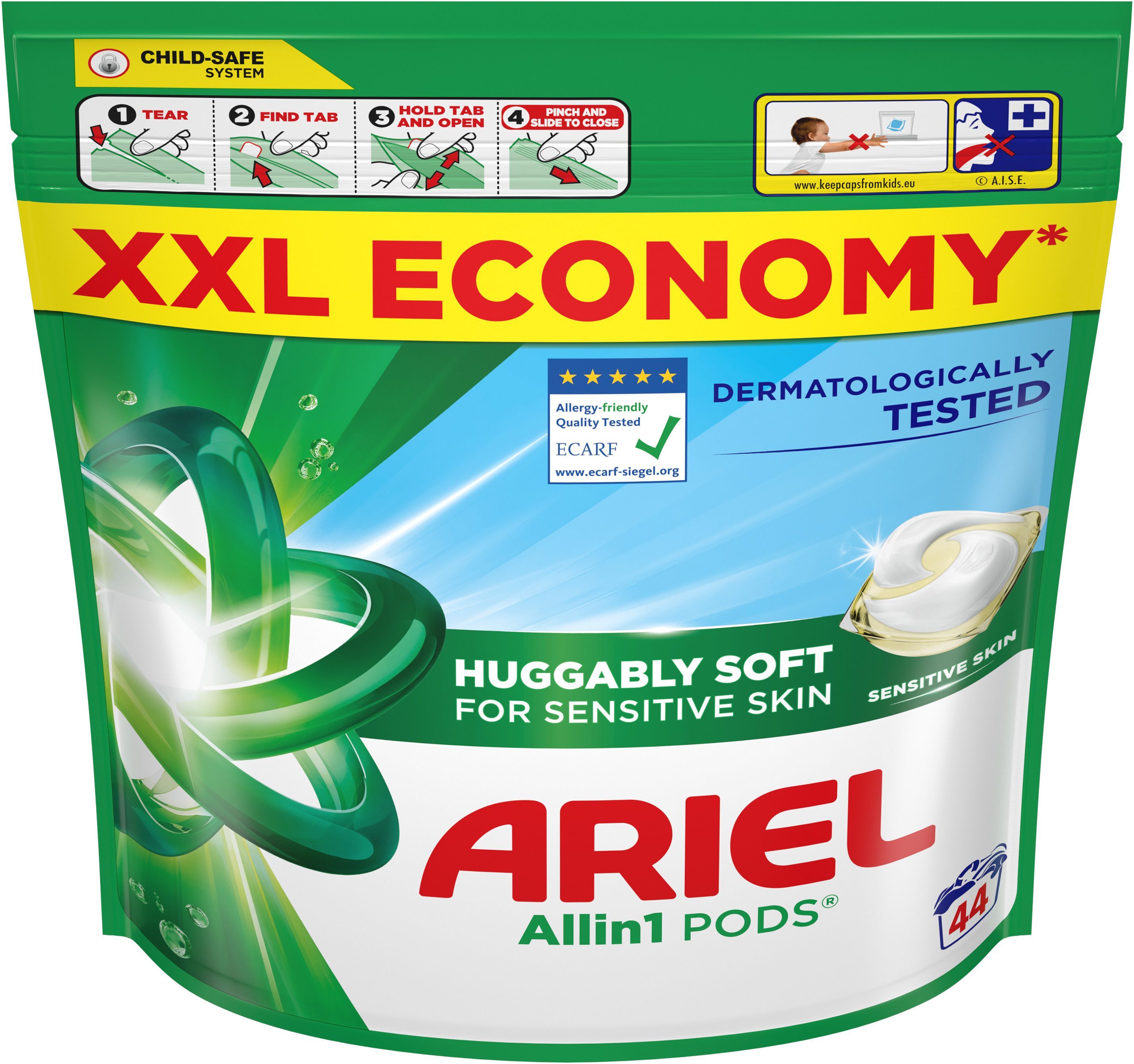 Капсули для прання Ariel Pods All-in-1 Sensitive Skin 44 штфото2