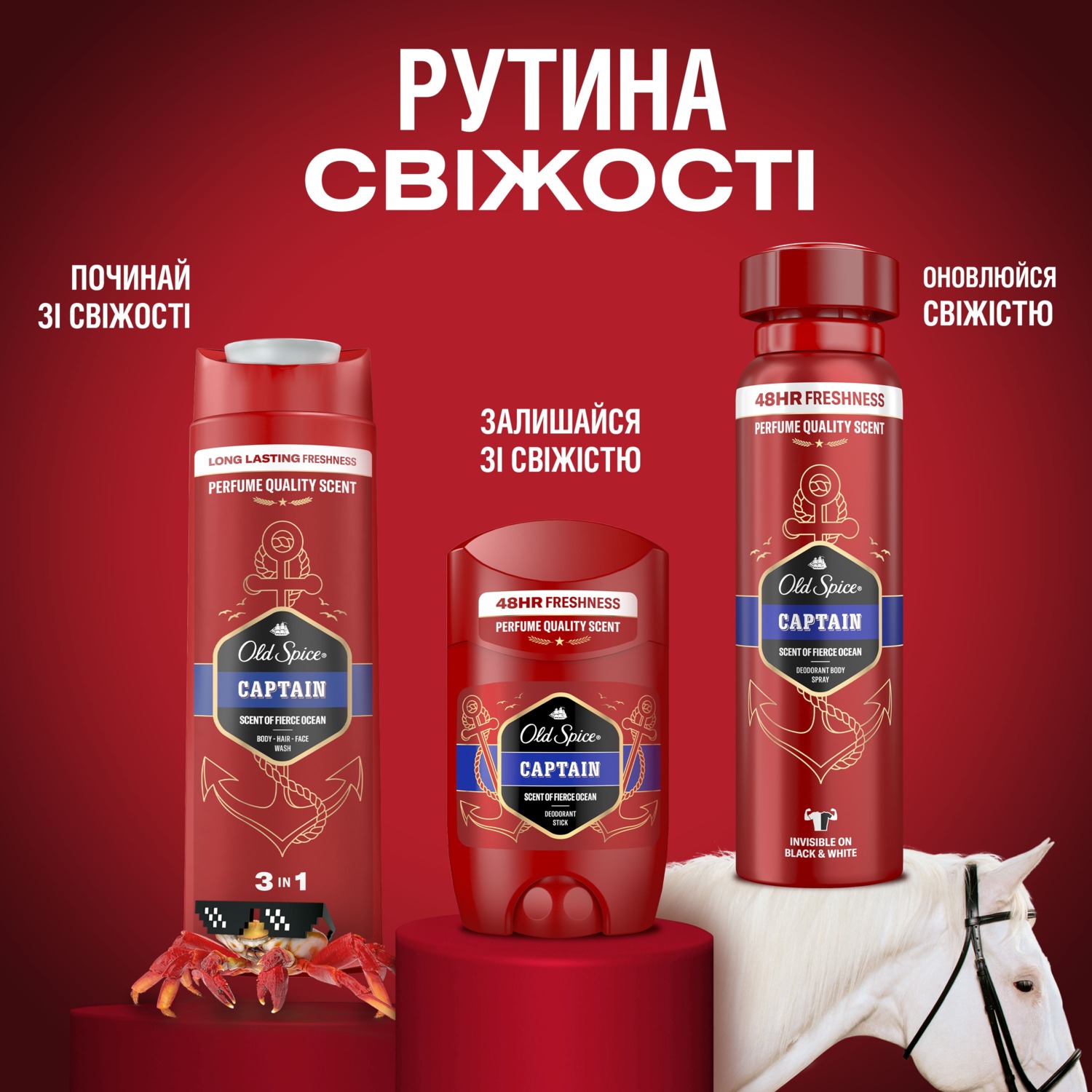 Гель для душу Old Spice та шампунь 2-в-1 Captain 400млфото