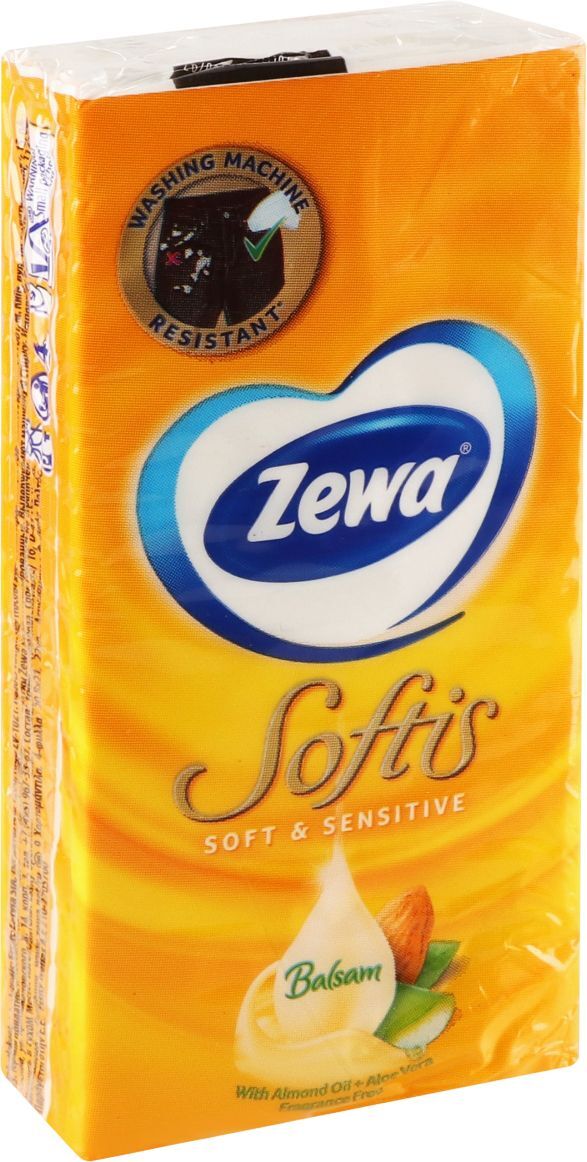 Носові хусточки Zewa Softis Soft&Sensitive 9штфото2