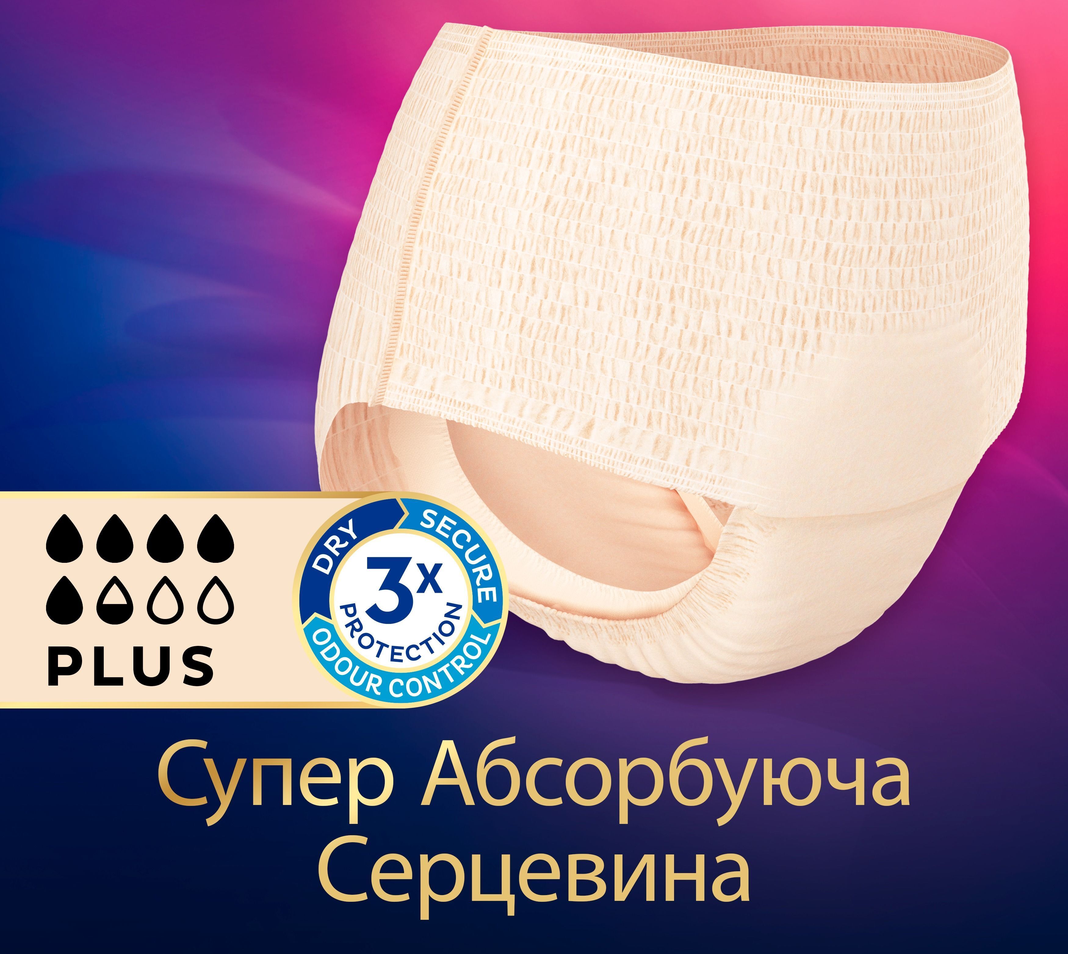 Урологічні труси для жінок Tena LadyPants Plus L Crème East 8штфото