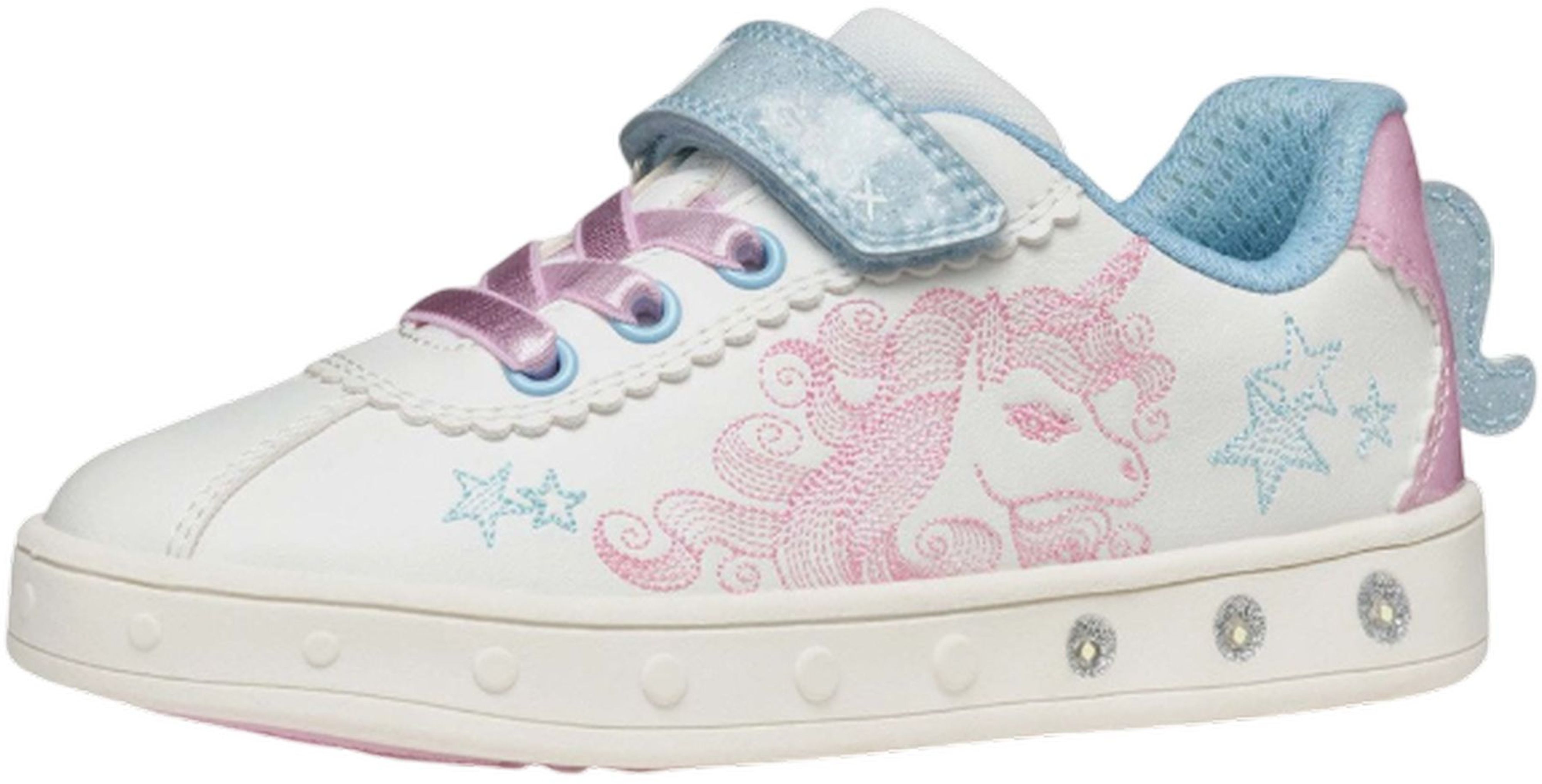 Кеды низкие для девочек Geox Skylin J558WA-0BCKC-C0406 30 белые/розовые фото 5