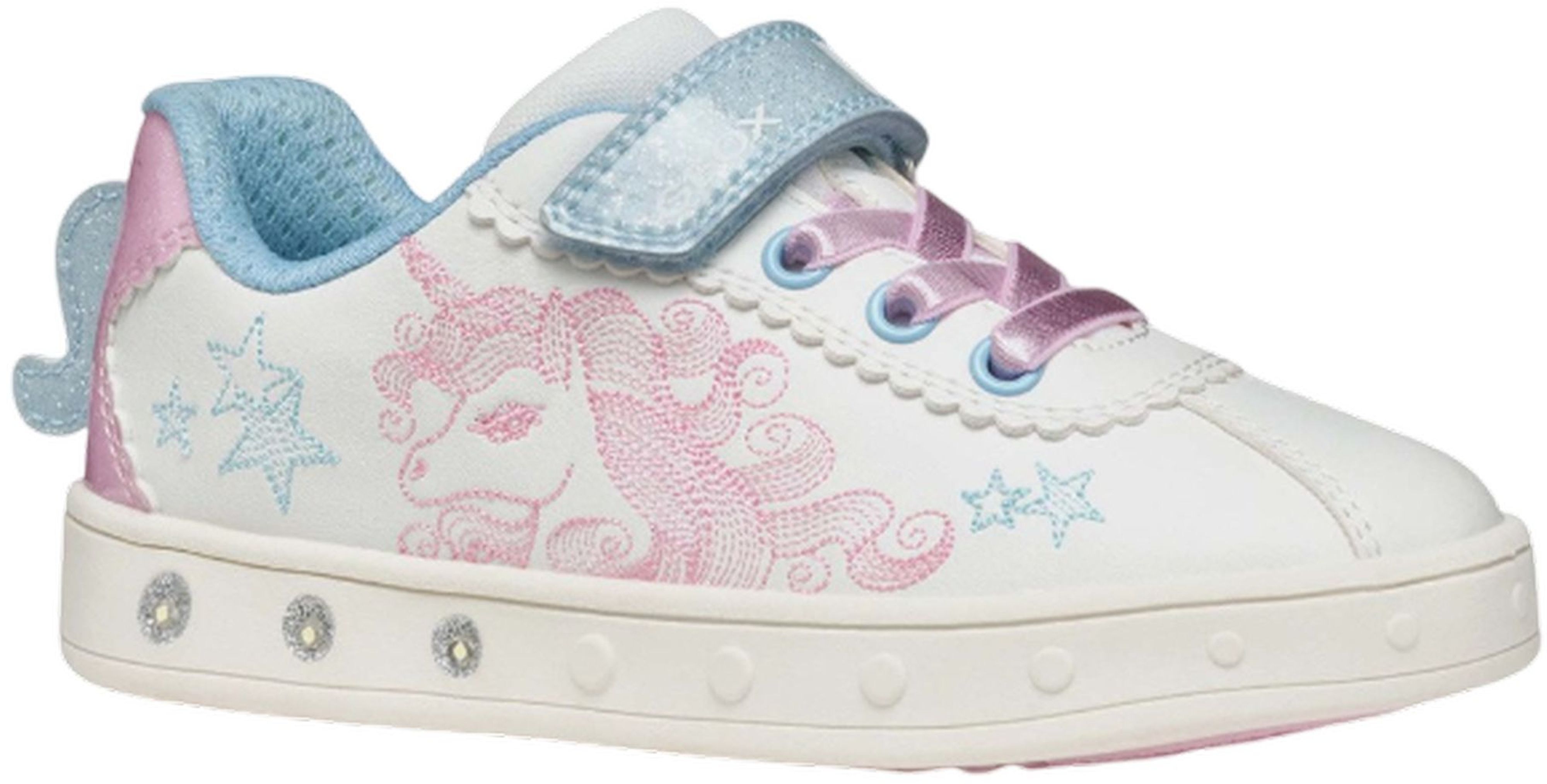 Кеды низкие для девочек Geox Skylin J558WA-0BCKC-C0406 30 белые/розовые фото 4