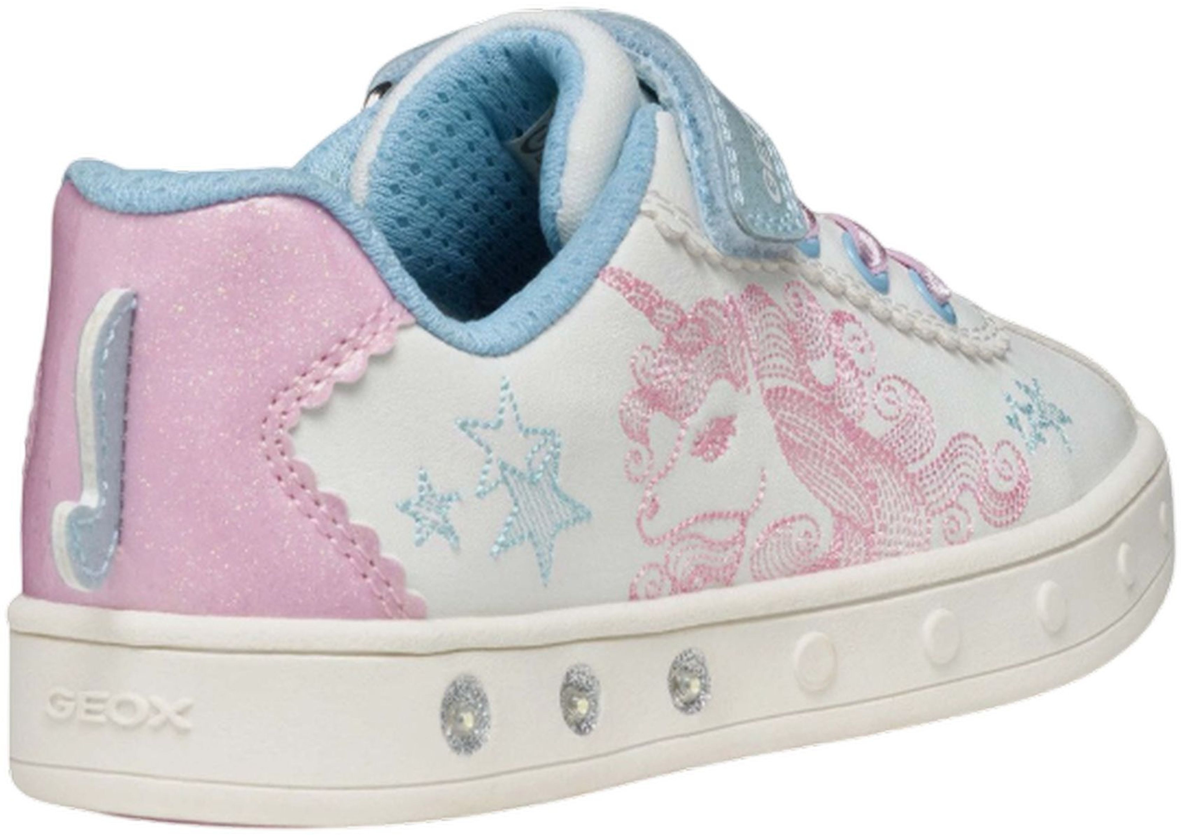 Кеды низкие для девочек Geox Skylin J558WA-0BCKC-C0406 30 белые/розовые фото 3