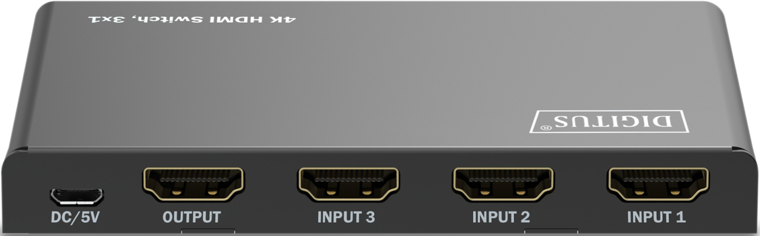 Відеокомутатор DIGITUS UHD HDMI (INx3 - OUTx1), 4Kфото