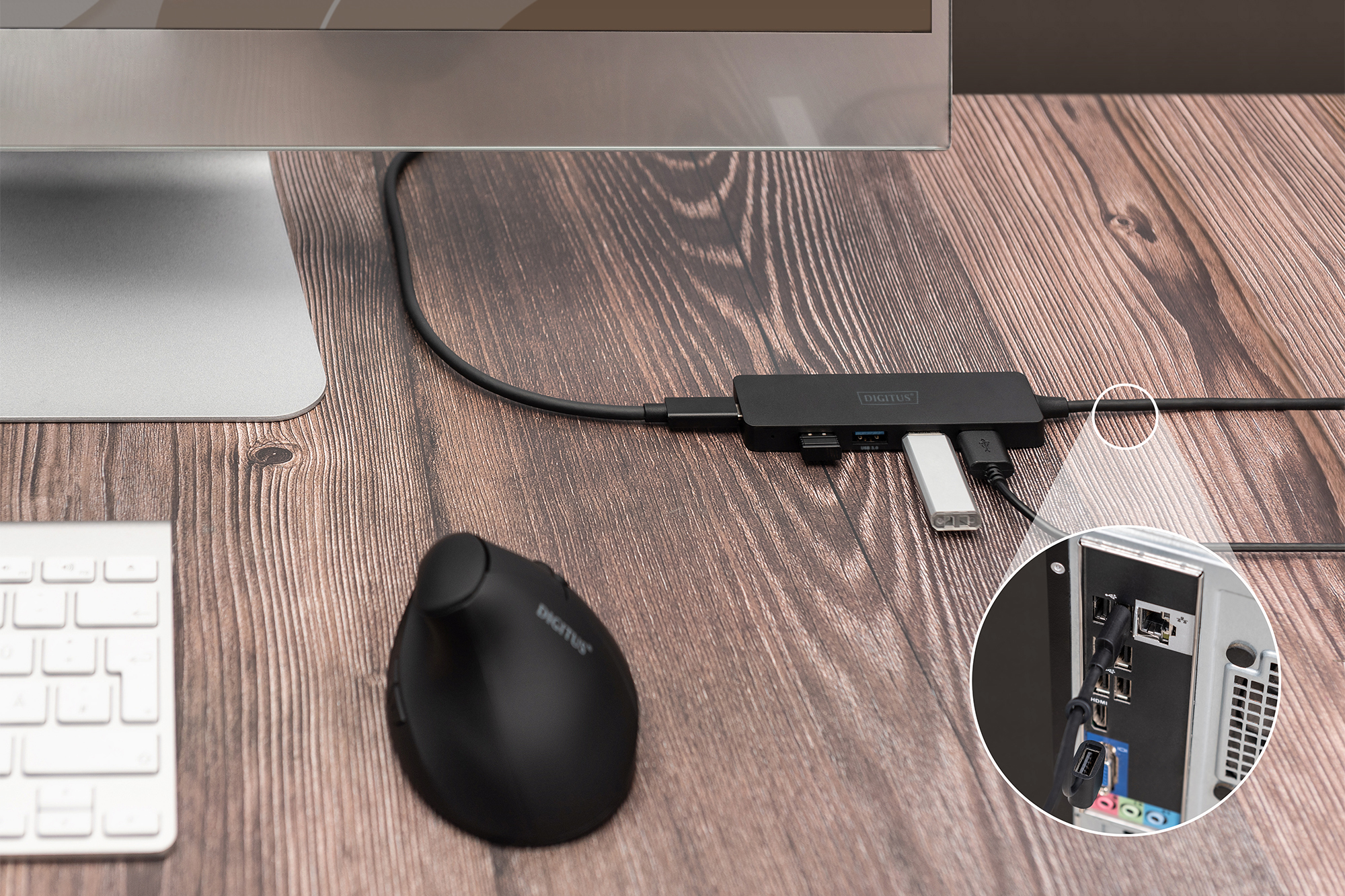 USB xаб DIGITUS USB-A/C 4хUSB-А, 1.2 m (DA-70236)фото2