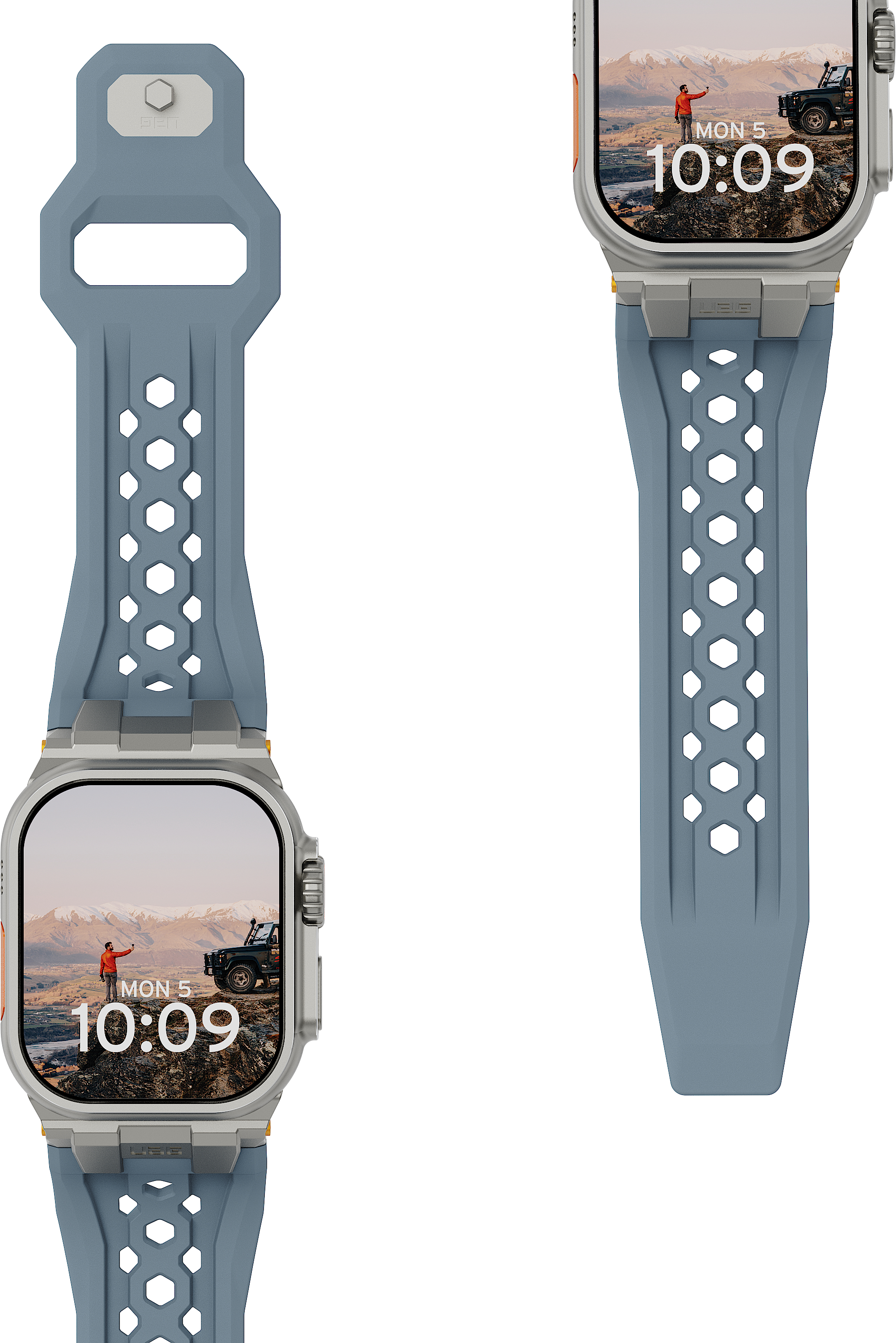 Ремінець UAG для Apple Watch Ultra 2/Ultra-49/46/45/44mm, Monarch, Cloud Blue/Titanium (194158114136)фото2