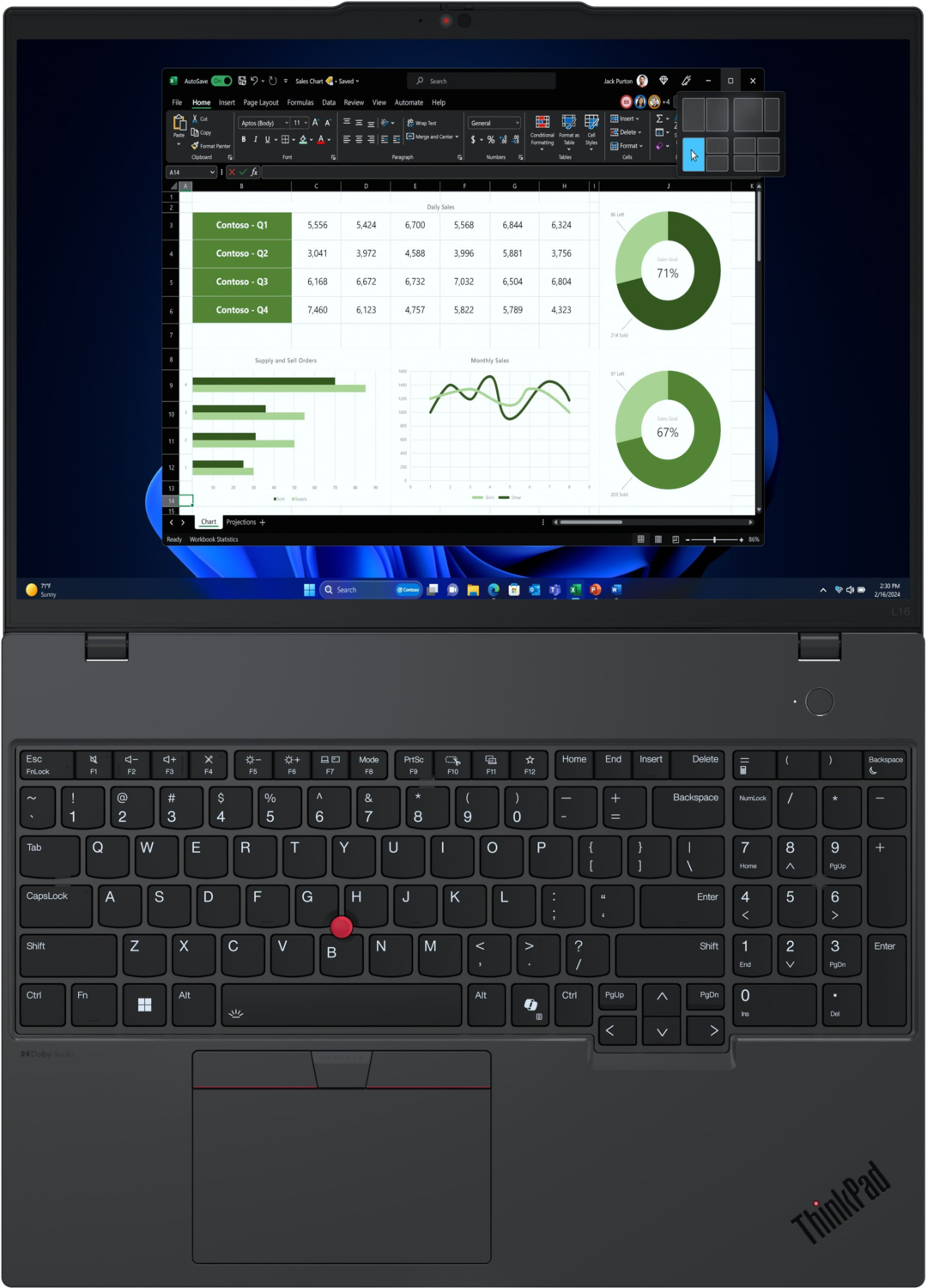 Ноутбук LENOVO ThinkPad L16 Gen 1 (21L4S7UG00) фото