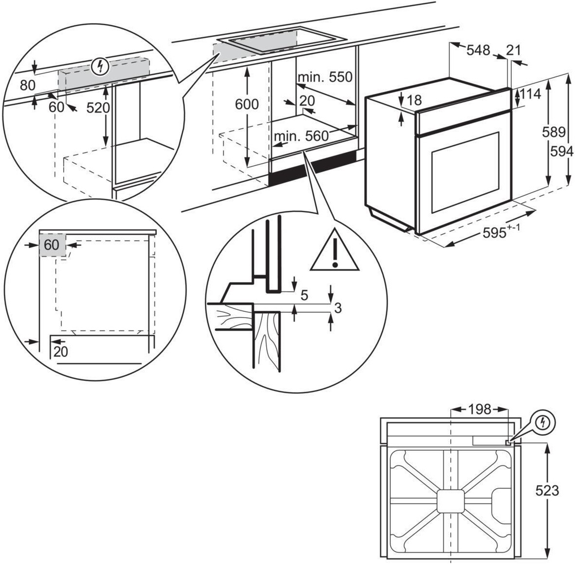 Комплект варильної поверхні газова Electrolux KGS6424SX + духова шафа Electrolux EOF3H50BKфото2