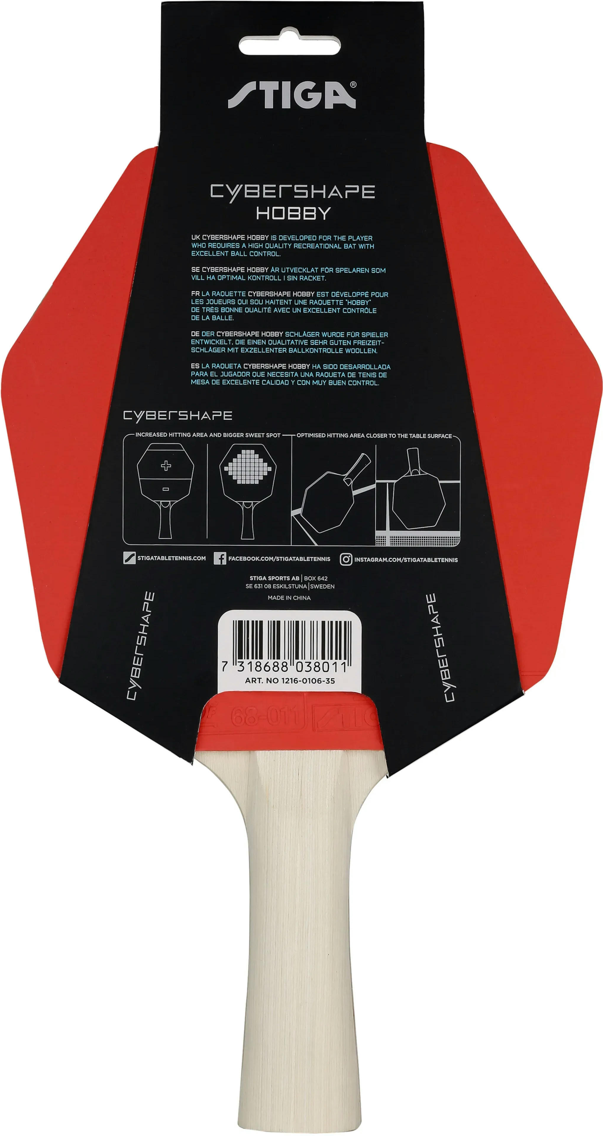 Ракетка для настільного тенісу Stiga Cybershape Hobby FL (1216-0106-35)фото2