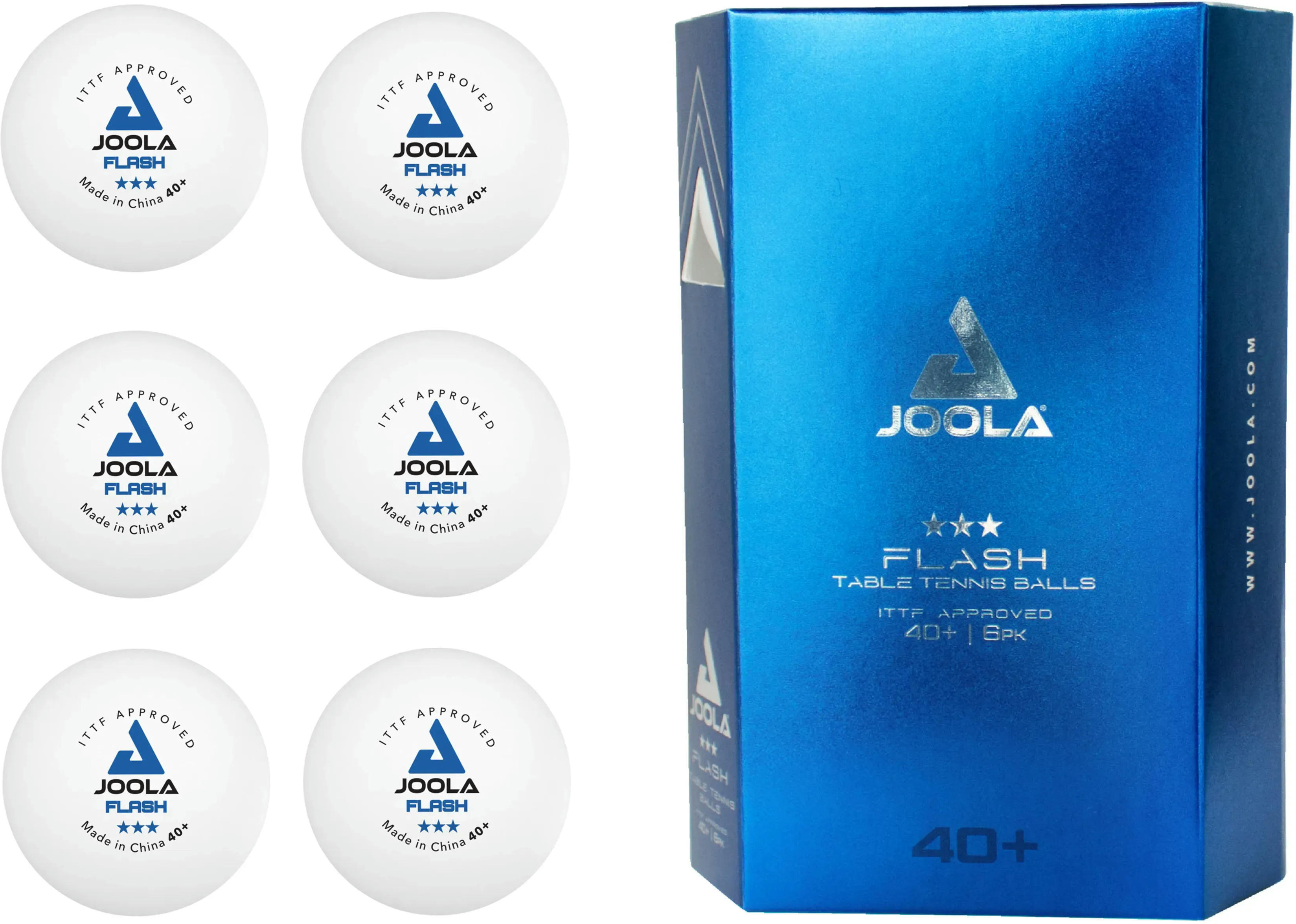 М'ячі для настільного тенісу Joola Flash 40+ White 6шт (40041)фото2