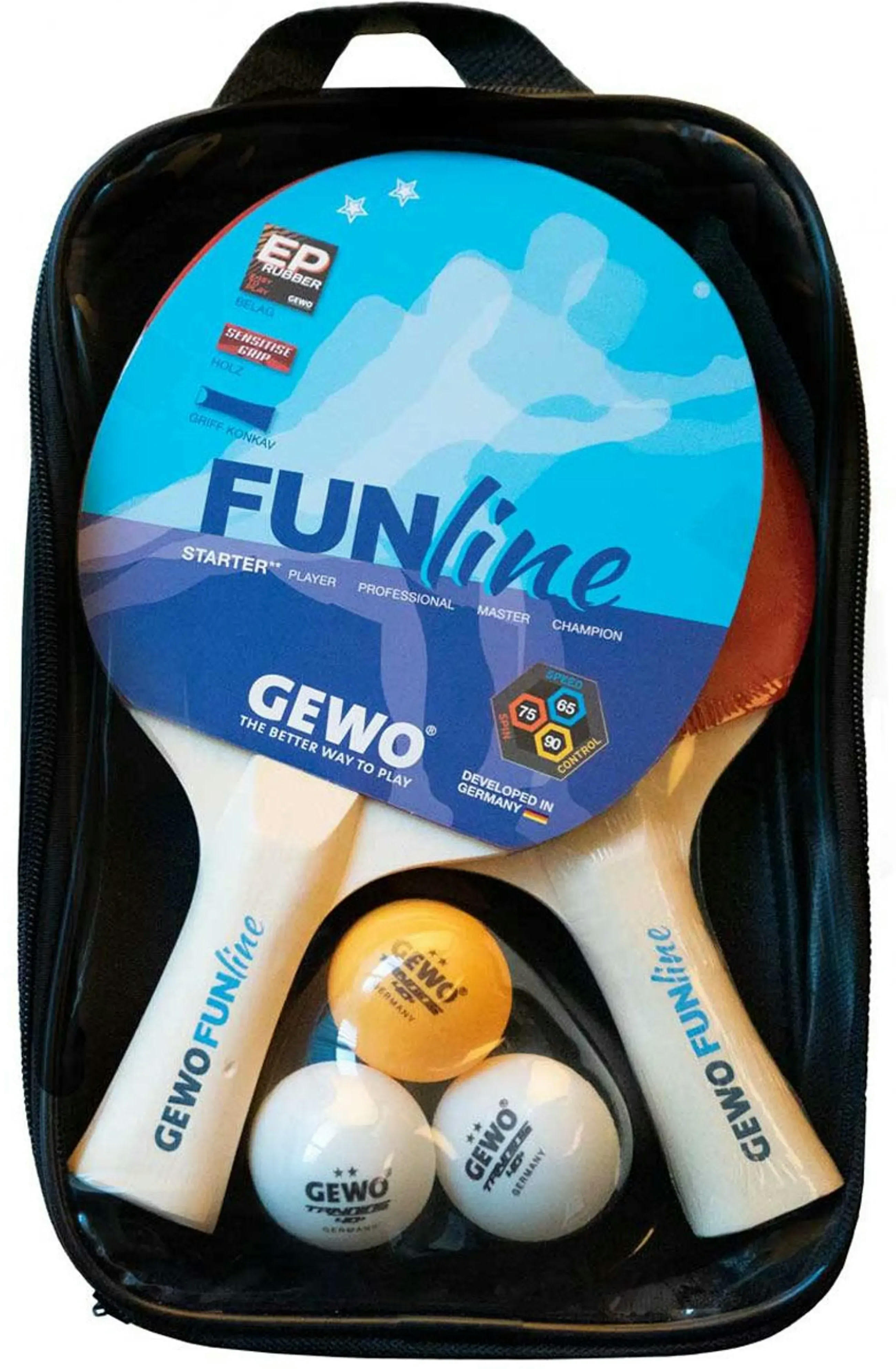 Набор для настольного тенниса Gewo Double-Fun 2 ракетки 3 мячика (96960000) фото 2