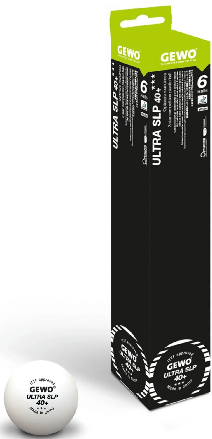 М'ячі для настільного тенісу Gewo Ultra SLP 40+ ITTF 6шт (81351200)фото