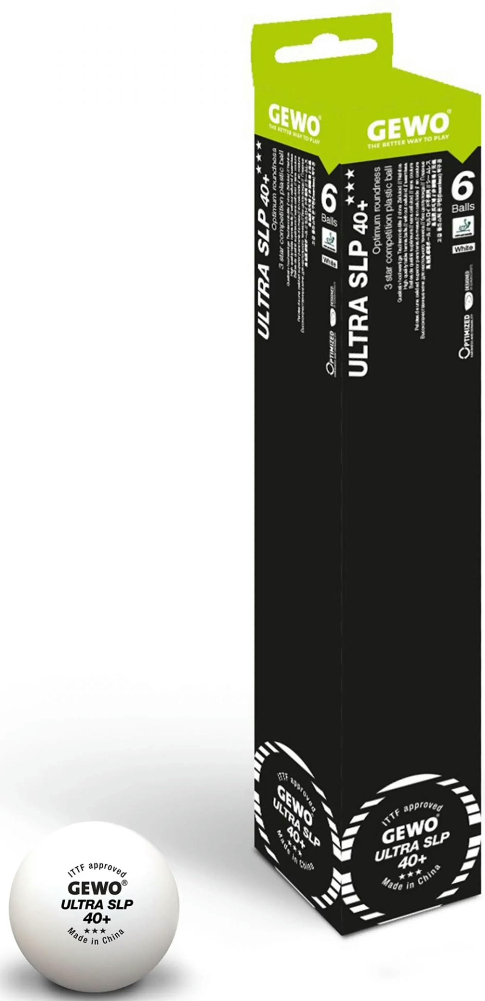 М'ячі для настільного тенісу Gewo Ultra SLP 40+ ITTF 6шт (81351200)фото2