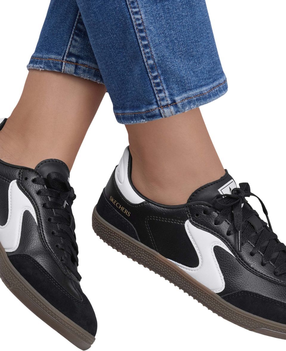 Кеды низкие женские Skechers Hotshot - Kickoff 185232 BKW 37 (7 US) черные фото 6