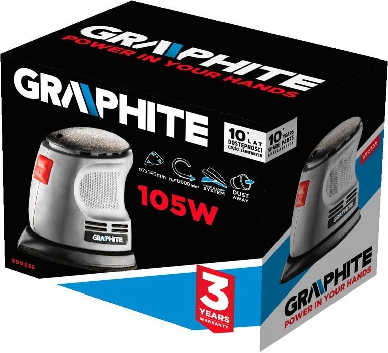 Шліфмашина вібраційна GRAPHITE Delta 105Вт (59G335)фото