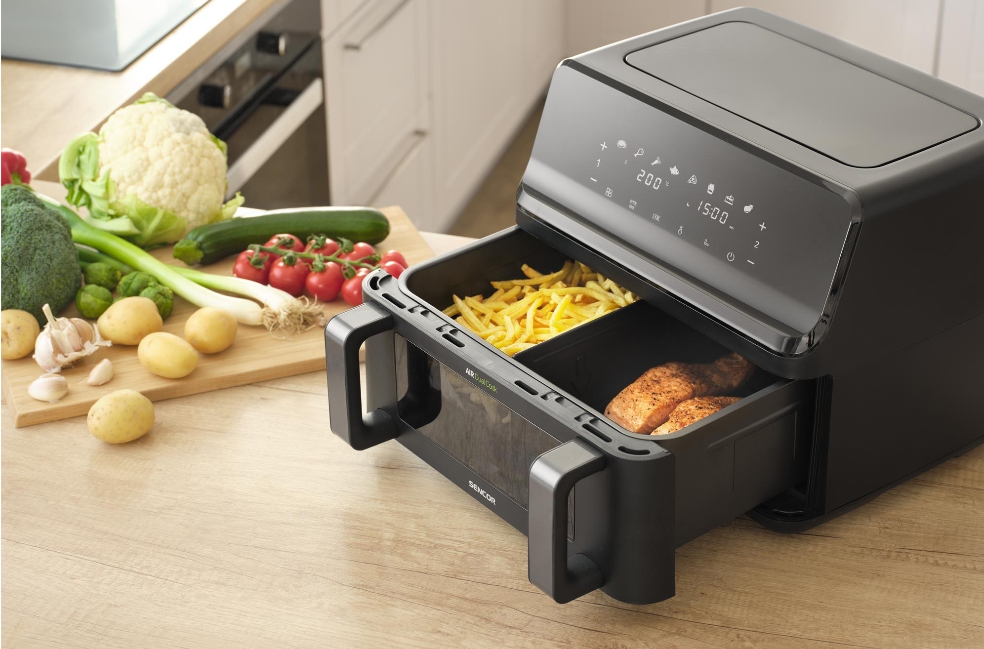 Мультипіч Sencor Dual Vita Fryer SFR9650BKфото8