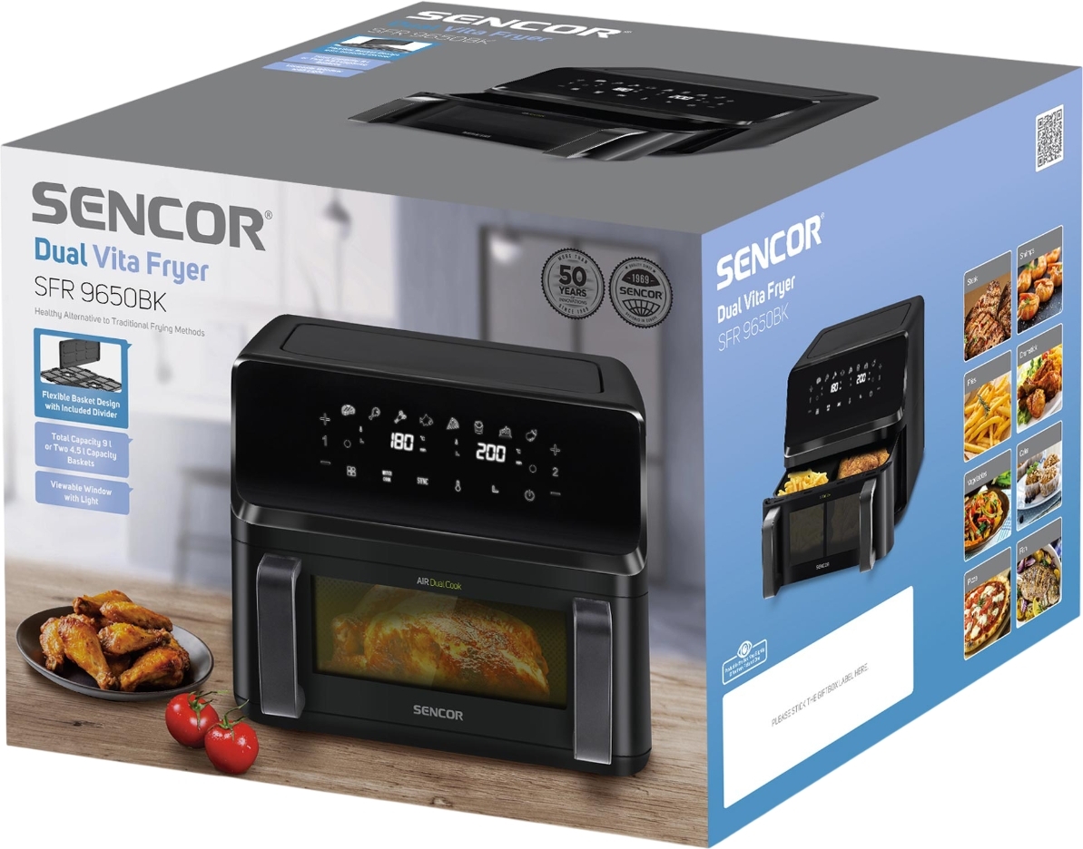 Мультипіч Sencor Dual Vita Fryer SFR9650BKфото7
