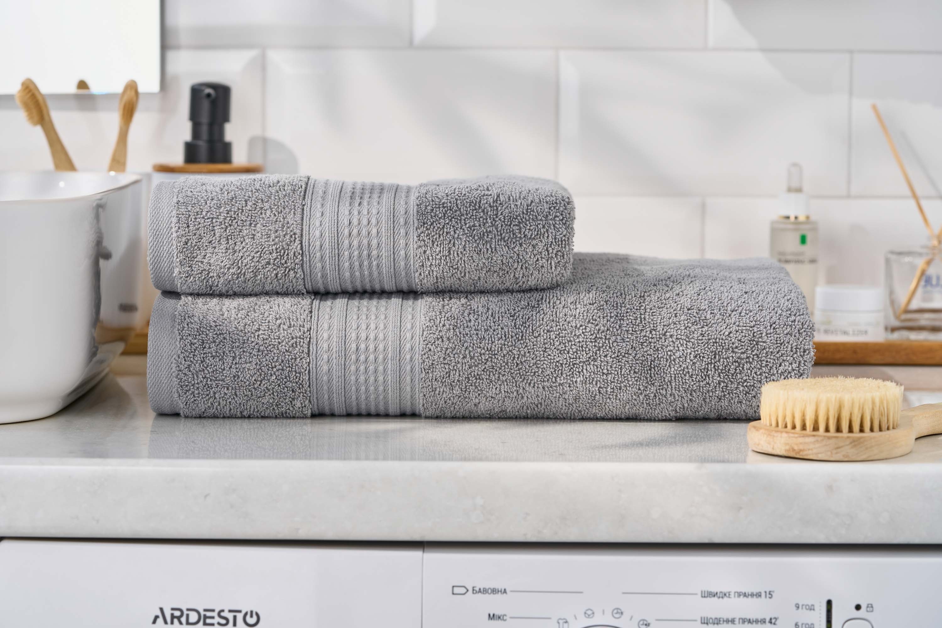 Полотенце махровое ARDESTO SuperSoft 70х140см, серый (ART2270SLP) фото 6
