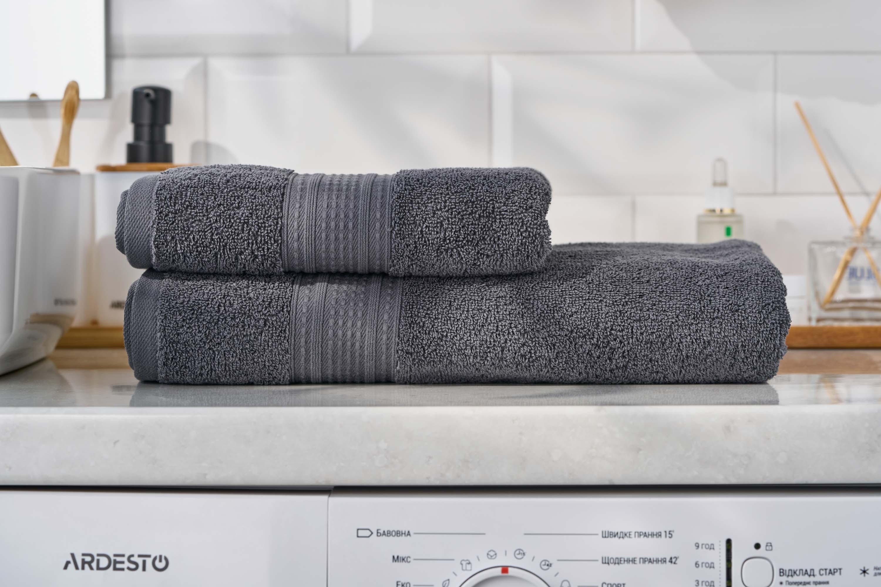 Полотенце махровое ARDESTO SuperSoft 50х90см, темный серый (ART2250MCP) фото 8