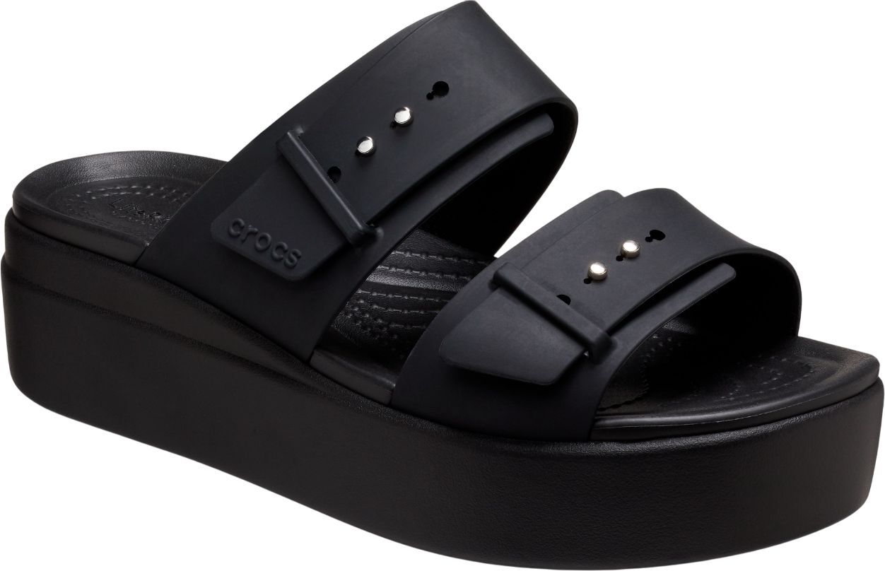 Шлёпанцы женские Crocs Brooklyn Buckle Low Wedge 207431-001 36-37 (W6 US) черные фото 2