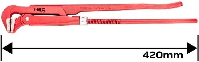 Ключ трубный Neo Tools, 90°, 420мм (02-424) фото 5