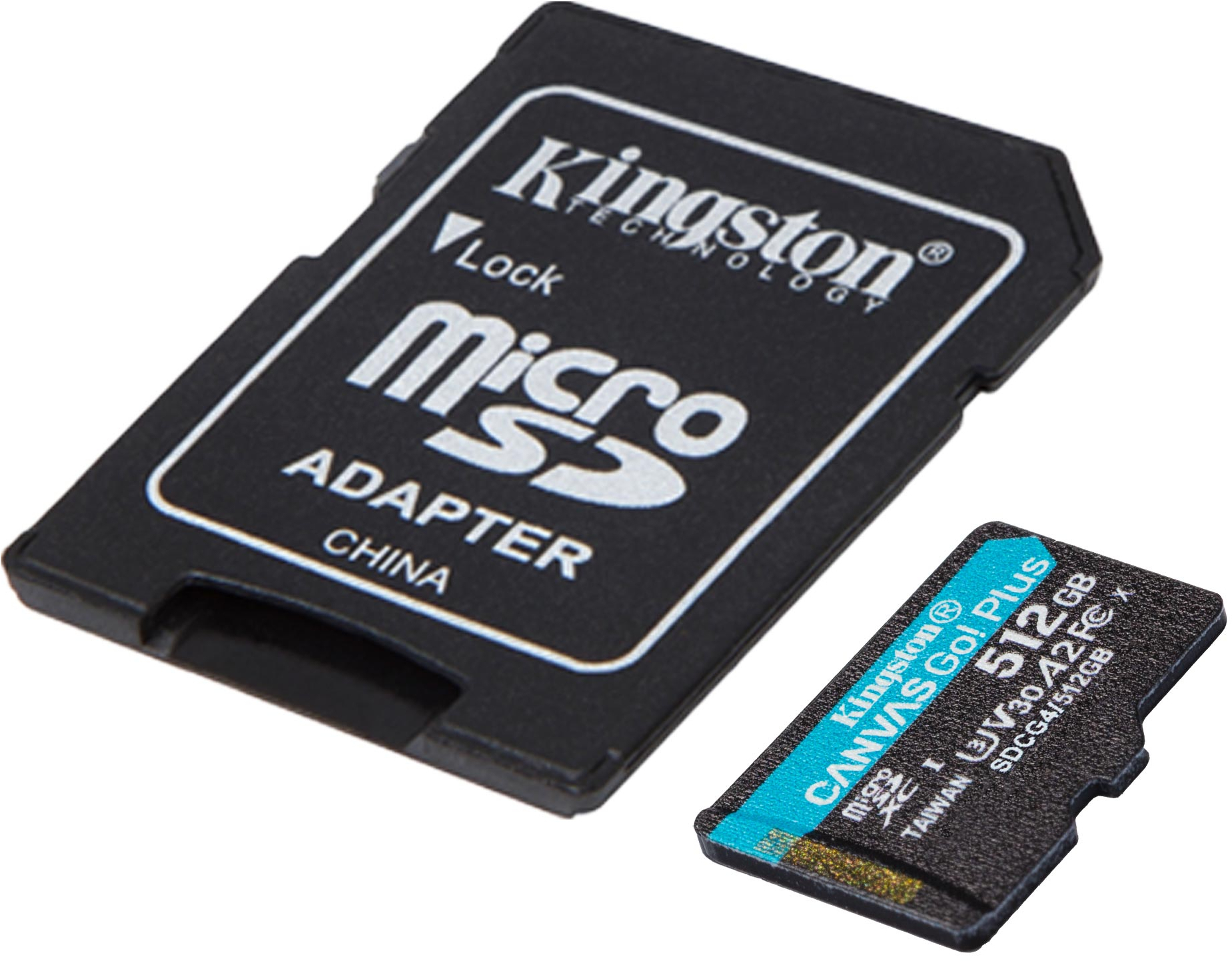 Карта памяти Kingston microSD 512GB C10 UHS-I U3 A2 V30 R200/W160MB/s + SD-адаптер (SDCG4/512GB) фото 2