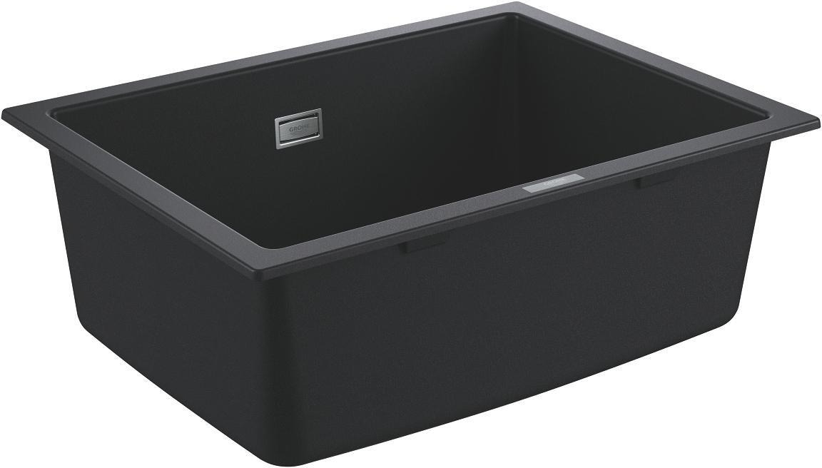 Мийка кухонна Grohe K700U кварц. композит, прямокут., без крила, 610х460х210мм, чаша - 1, врізна, чорний гранітфото3