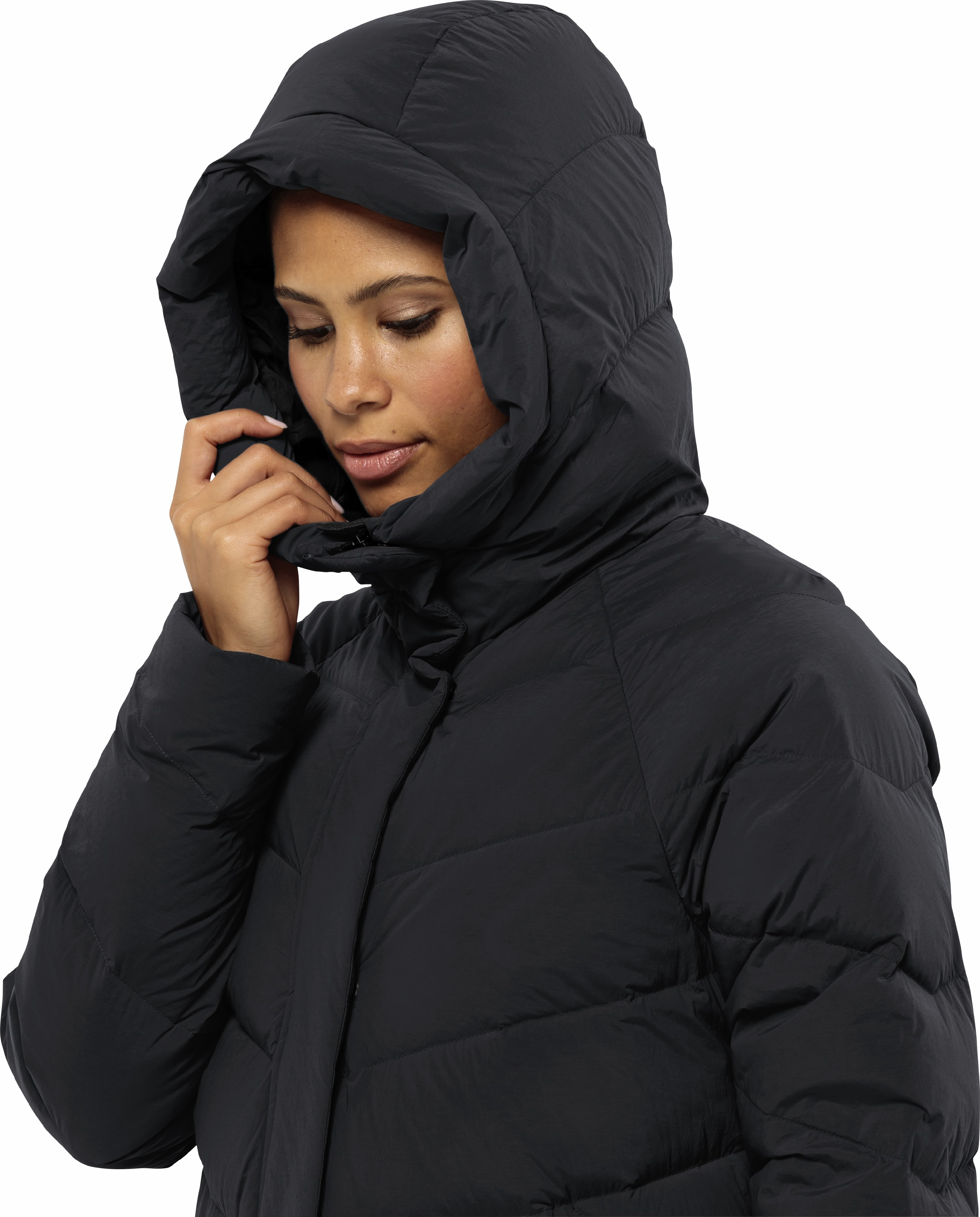 Полупальто пуховое женское Jack Wolfskin Marienplatz Coat W 1206971_6350 46 XL темно-серое фото 