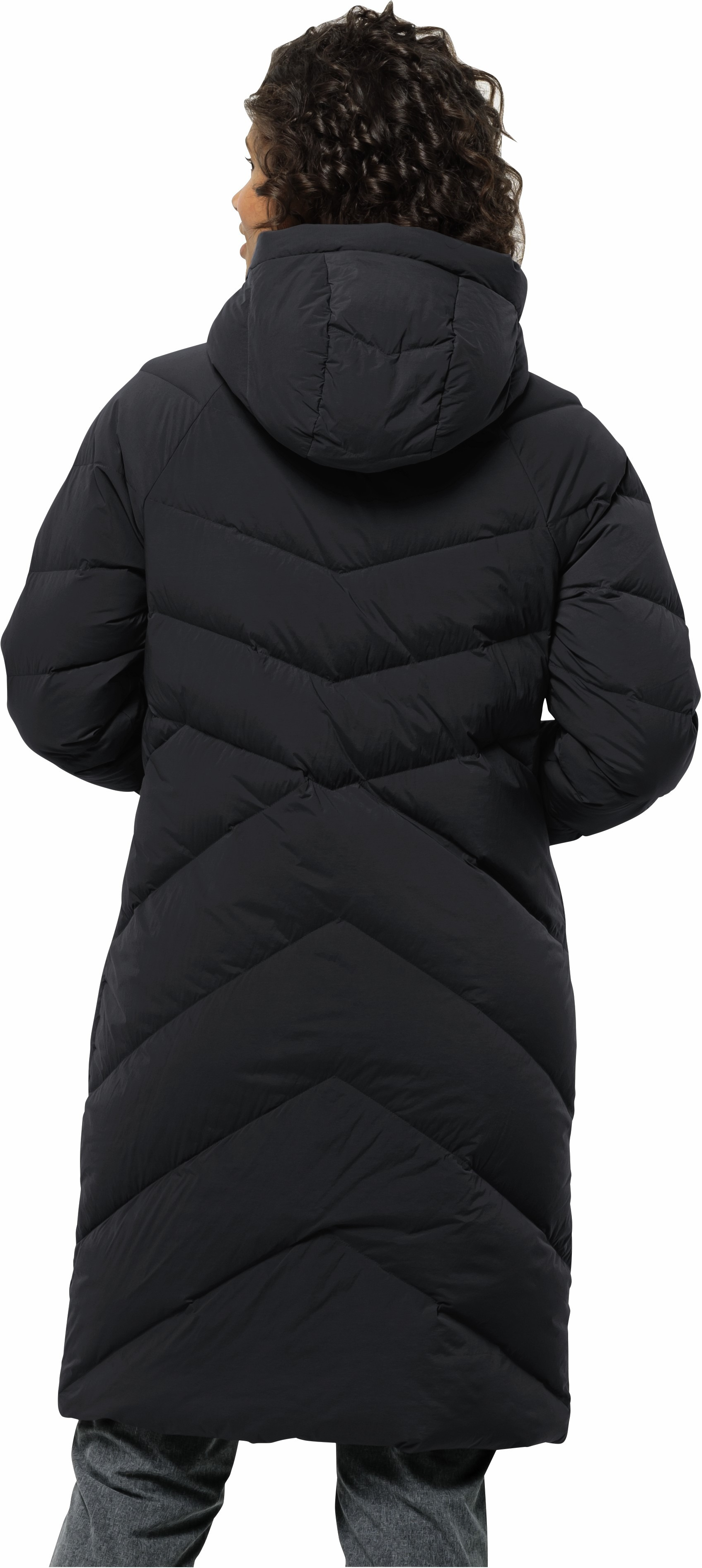 Полупальто пуховое женское Jack Wolfskin Marienplatz Coat W 1206971_6350 48 XXL темно-серое фото 
