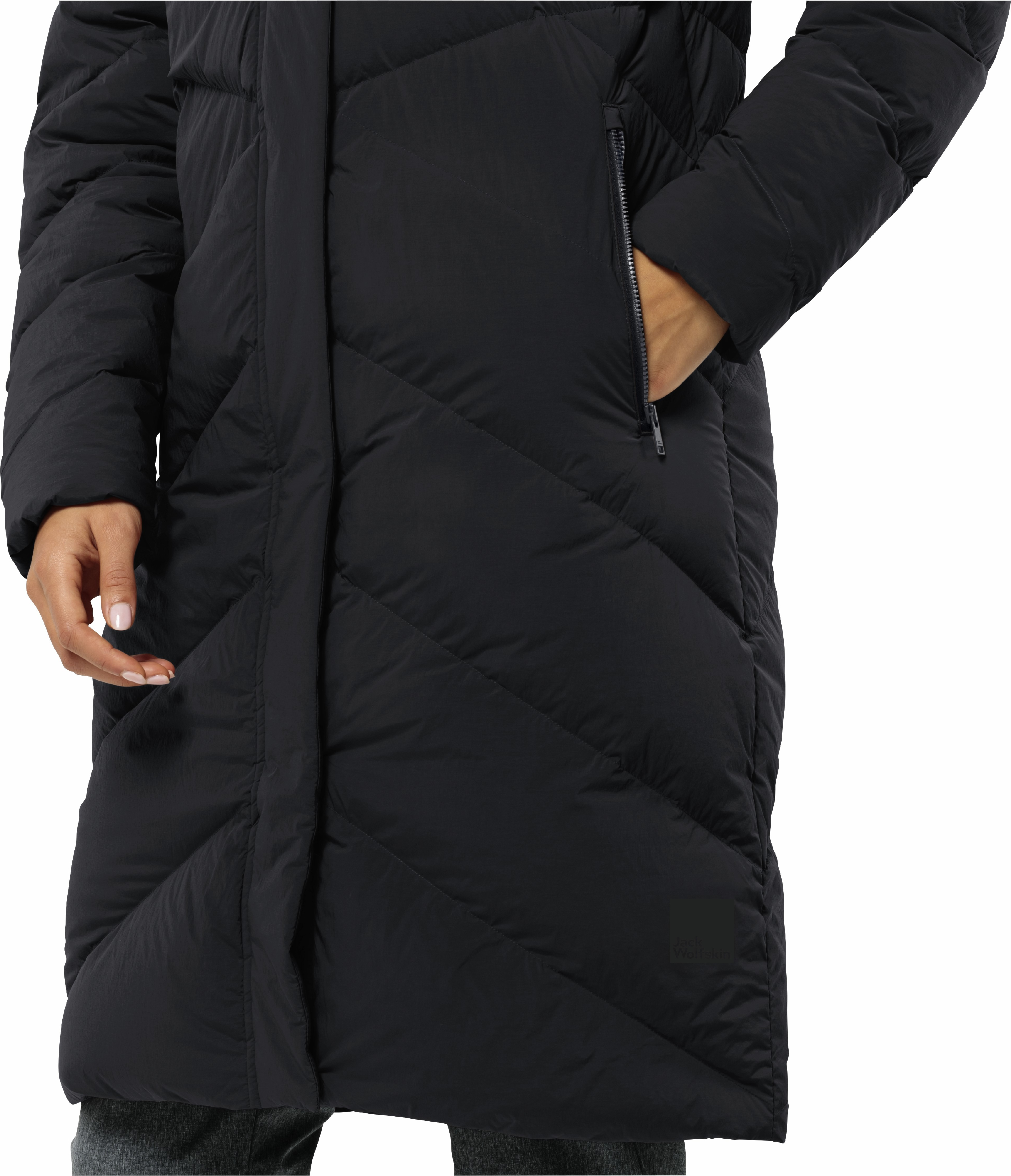 Полупальто пуховое женское Jack Wolfskin Marienplatz Coat W 1206971_6350 48 XXL темно-серое фото 
