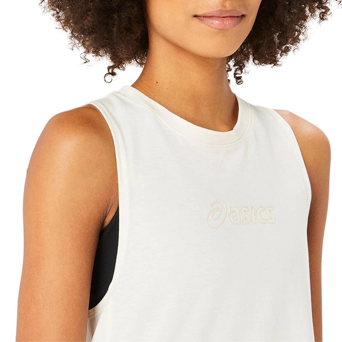 Майка женская Asics Logo Tank 2032C942-200 S бежевая фото 4