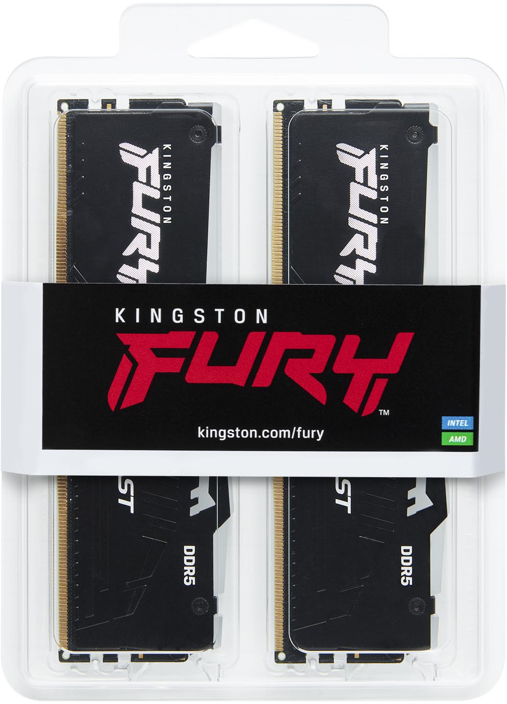 Память ПК Kingston DDR5 16GB KIT (8GBx2) 5200 FURY Beast RGB (KF552C40BBAK2-16) фото