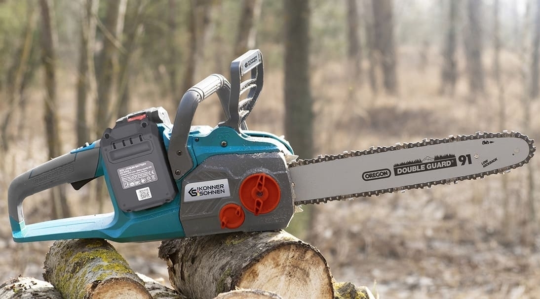 Пила ланцюгова акумуляторна Konner&amp;Sohnen KS CS40V-14 40В(20+20В), АКБ 2х4Аг (KSCS40V-14SET)фото