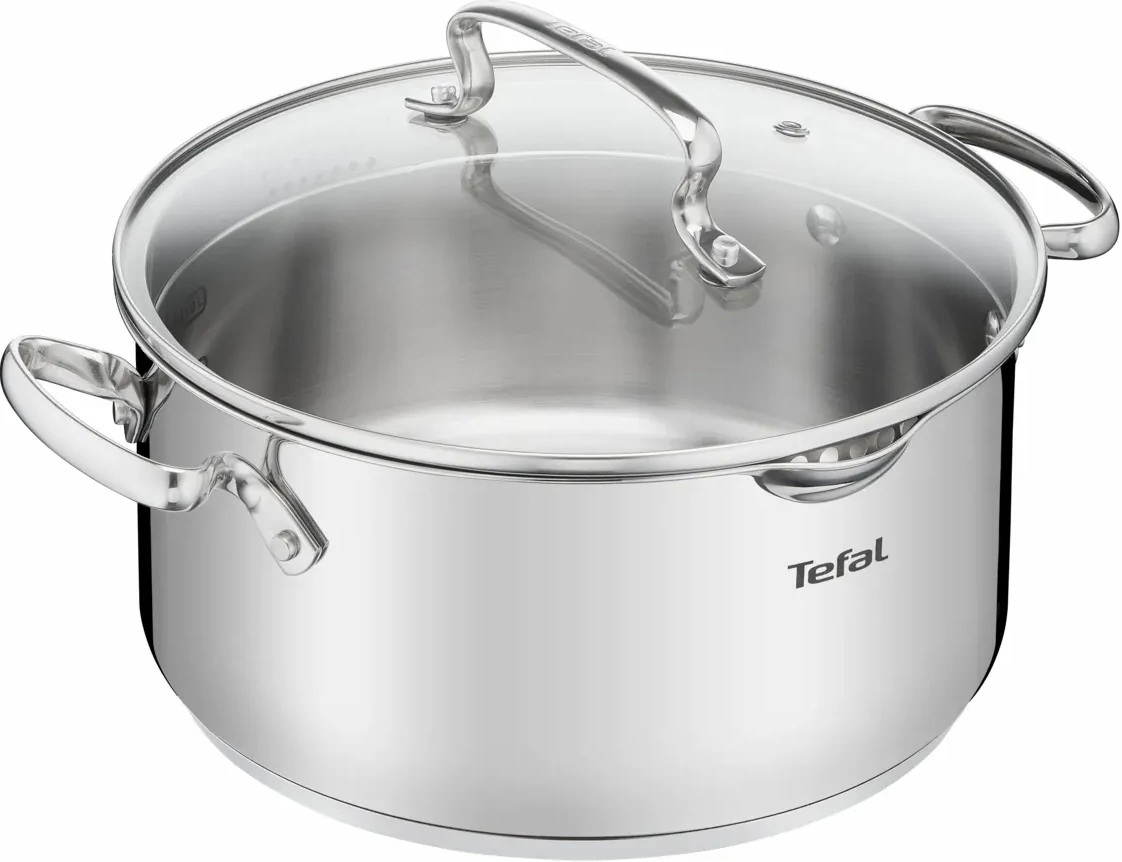 Каструля Tefal DUETTO+, 5л, з кришкою, нержавюча сталь, скло (G7194656)фото
