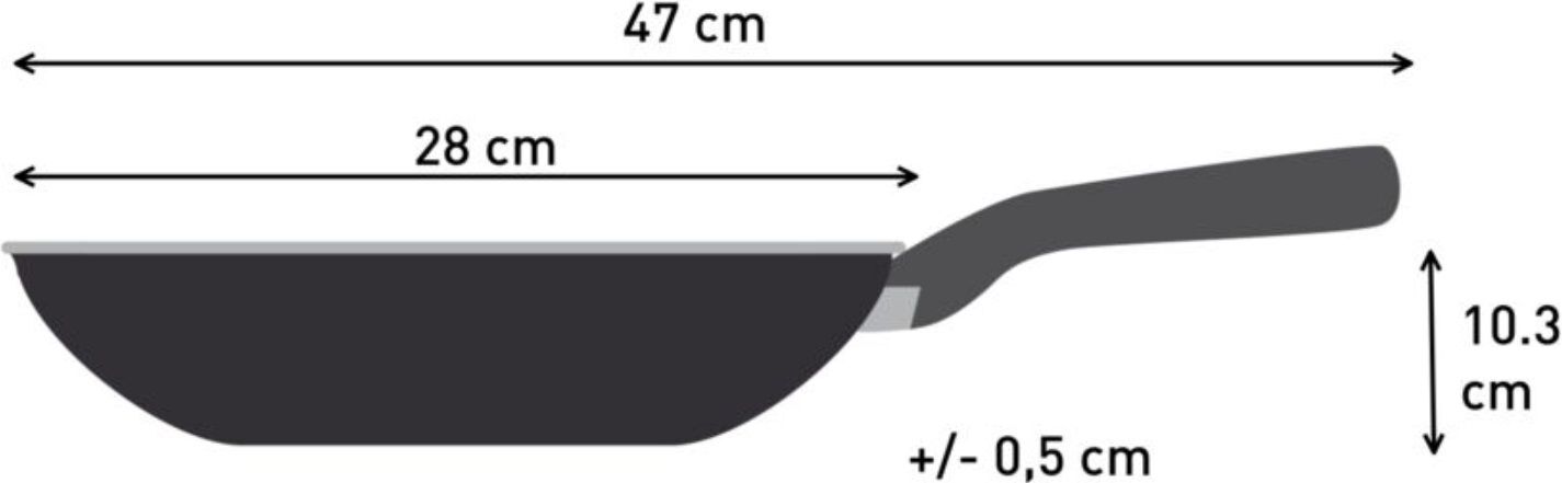 Сковорода ВОК Tefal Halo, 28см, серый (C3121953) фото 